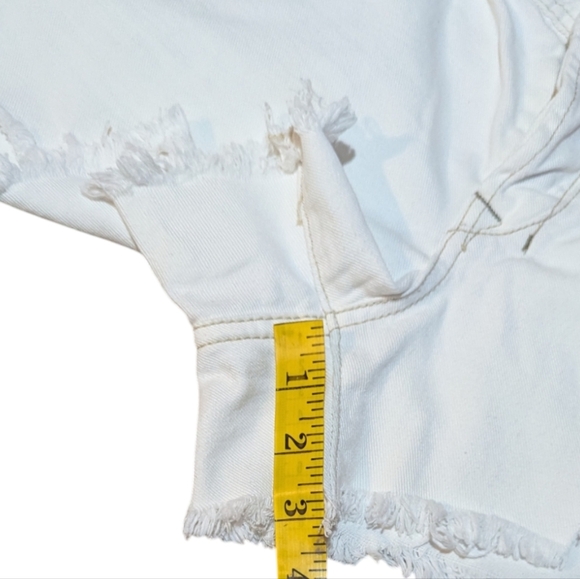 Free People Jean Shorts Cut Off Denim White 28 Boho 100% Cotton - Picture 7 of 7